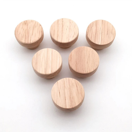Oak wooden cabinet knobs round - knobs,