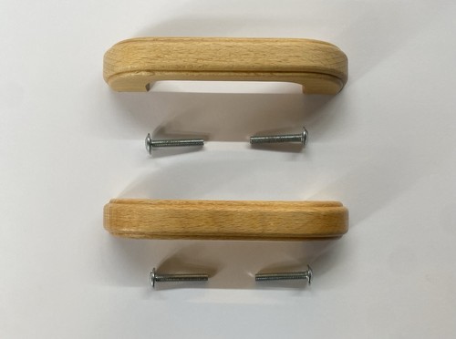 Stained oak pull handle - 2x,